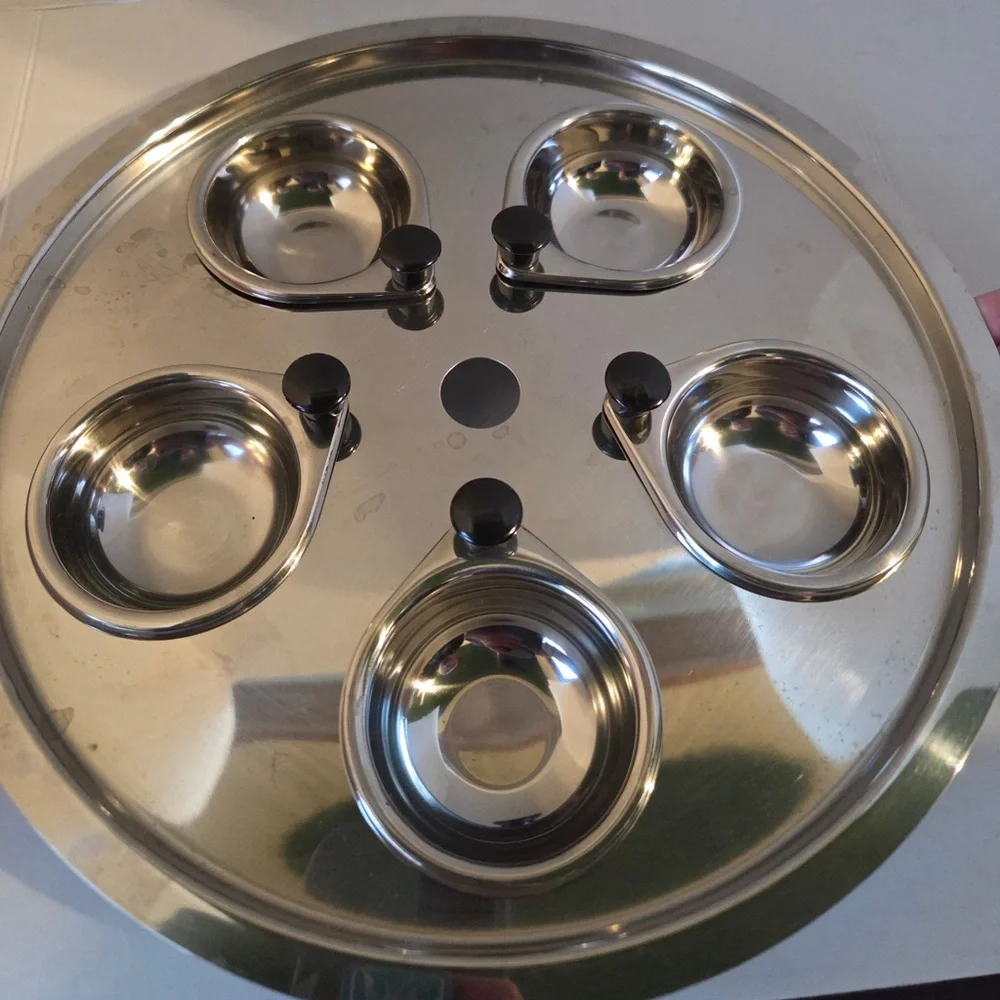 Egg Poacher Pan Tray Insert With 5 Cups 11”
